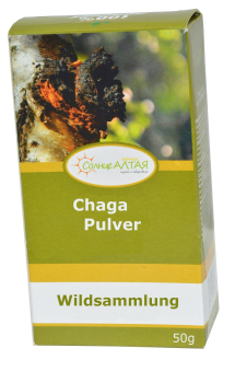 Chaga Pulver, 50g, bei Magen, Darm Entzündungen, Tumoren, Hautkrebs, Lungenkrebs, für die Leber, Bauchspeicherdrüse